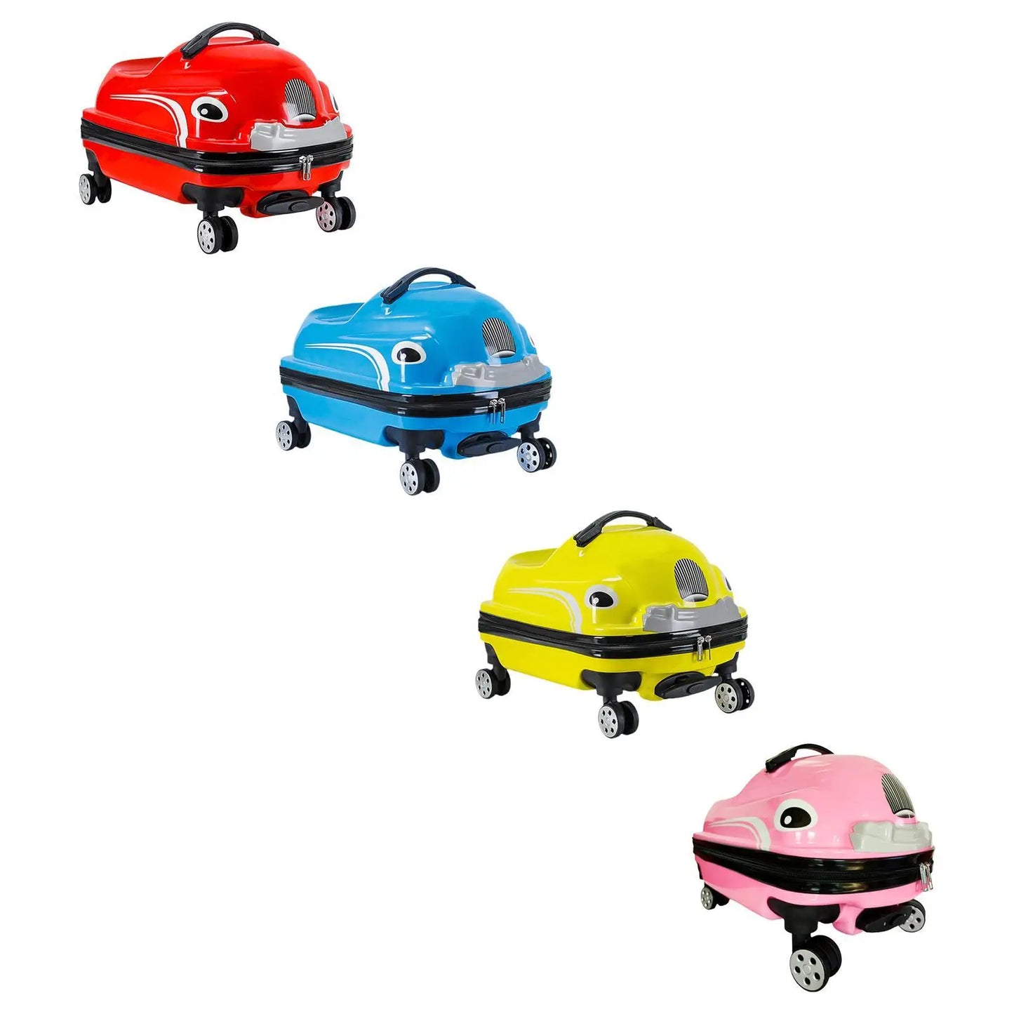 20" Kids Ride on Travel Suitcase Sturdy Carry on Luggage for Boys Girls Kids