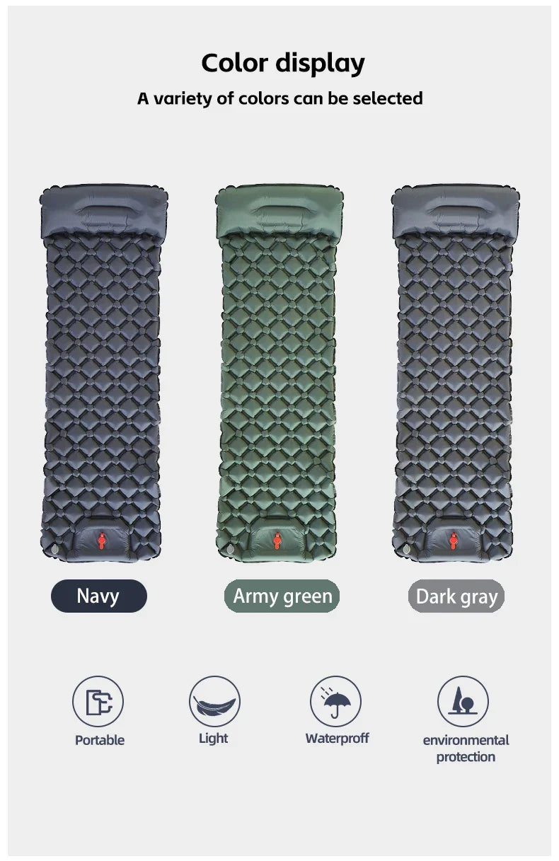 TARKA Inflatable Camping Mats Air Cushion With Pillow Outdoor Tourist Sleeping Pad Self-Inflating Mattress For Hiking Climbing