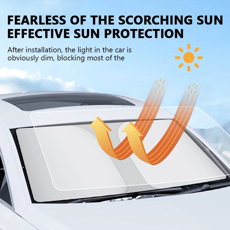 SEAMETAL Car Windshield Sun Shade Cover Foldable Front Window Sun Protection Curtain UV Ray Blocker Anti Glare Privacy Curtains