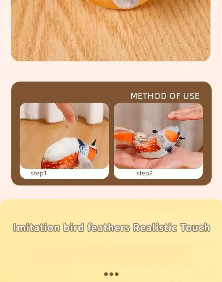 Simulated Bird Cat Toy Interactive Toys Dog Rechargeable Chirping Flapping Bird(no Flying) Catnip Touch Activated Plush Toy Pet
