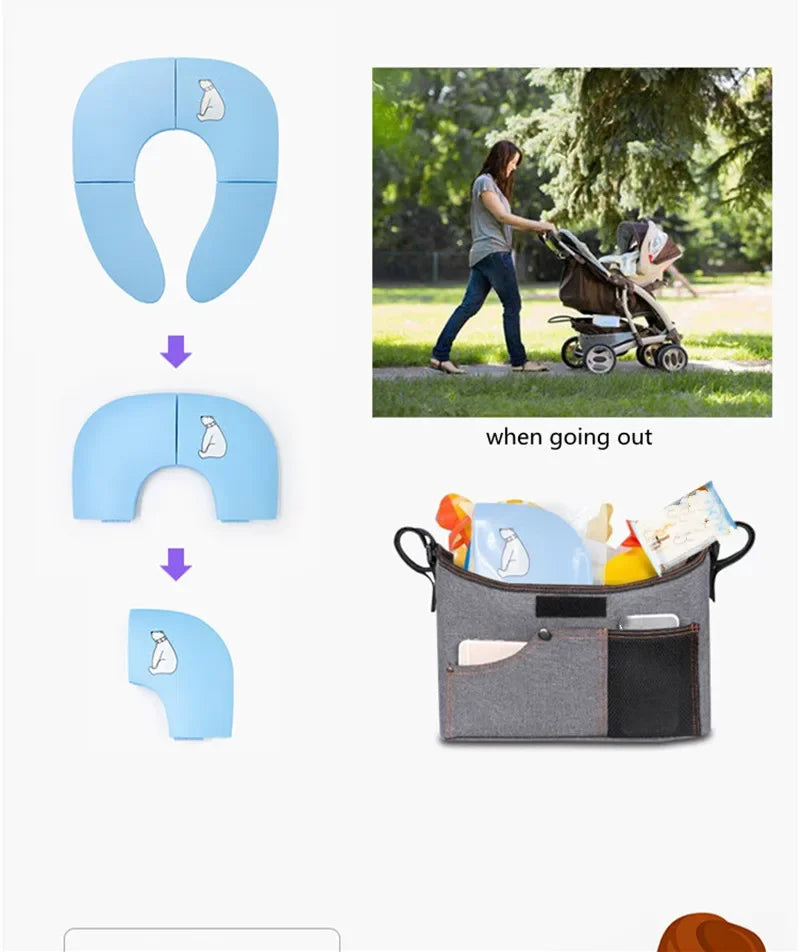 Travel On A Toilet Seat Non-Slip Suction Cups Folding Travel Potty Seat Portable For Fits Round Oval Toilets Tourist Carry-On