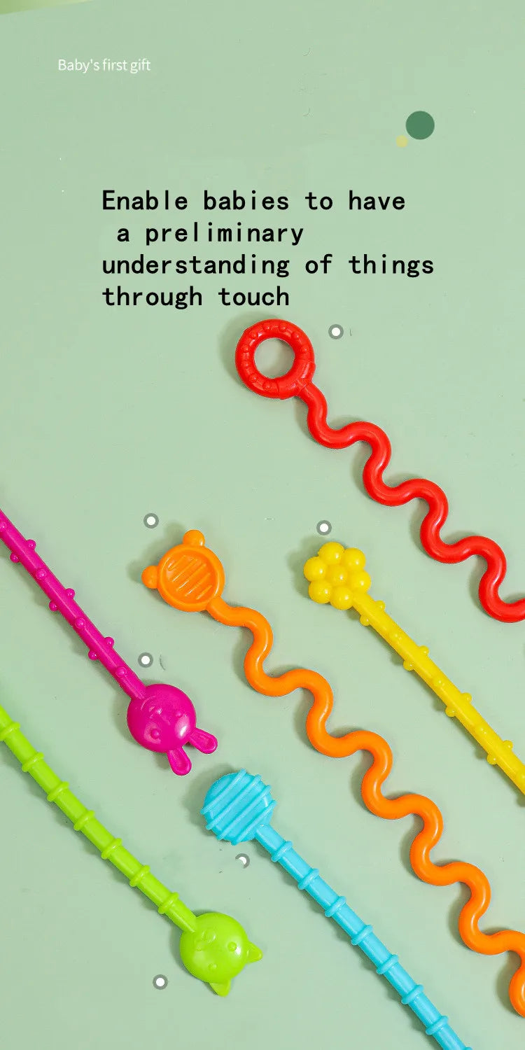 Montessori Pull String Sensory Toys Baby 6 12 Months Silicone Develop Teething Activity Toys For Baby 1-3Y Educational Toys