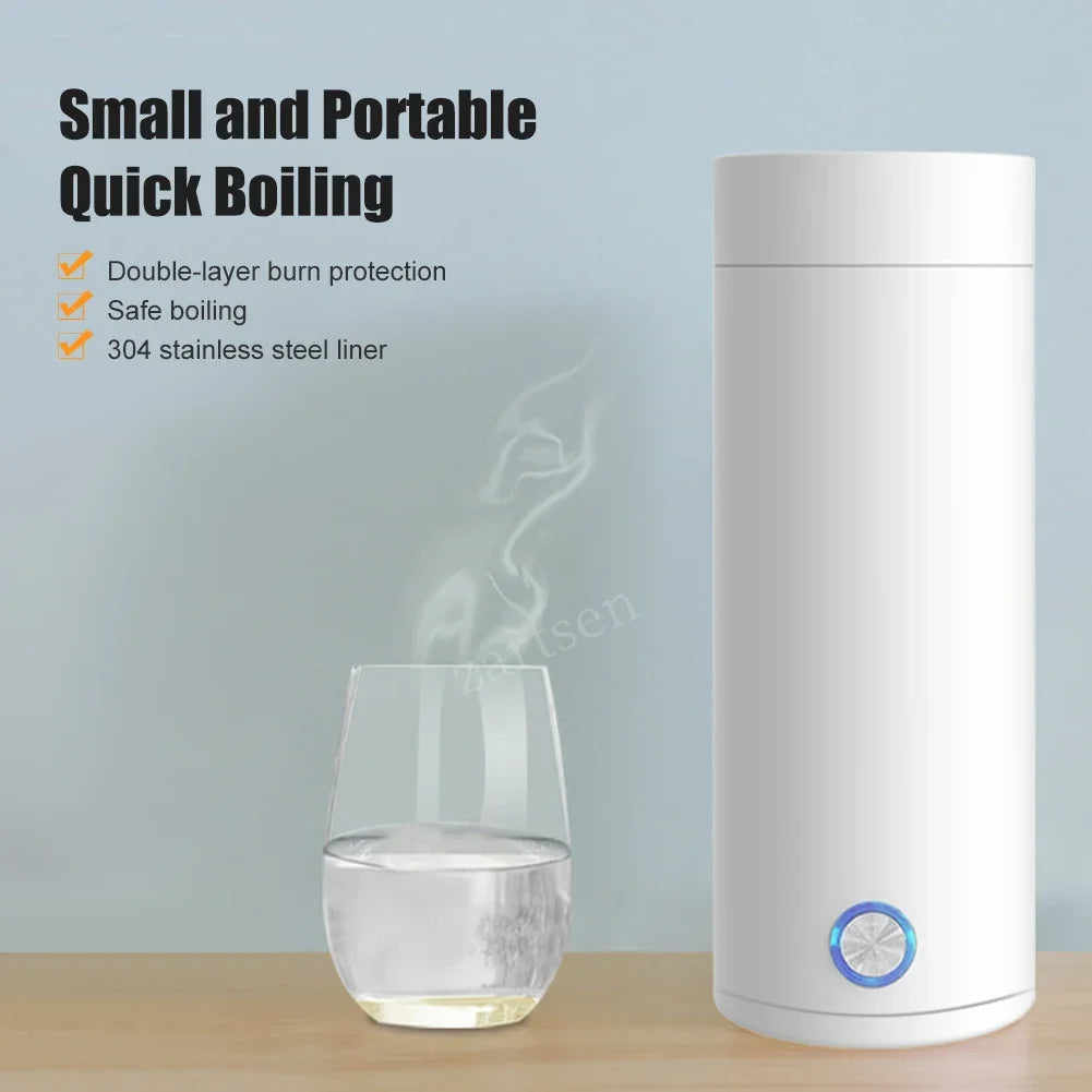 Travel Electric Kettle 400ml Stainless Steel Baby Warmer Bottle Auto Off Electric Kettle Water Boiler for Tea Coffee Milk