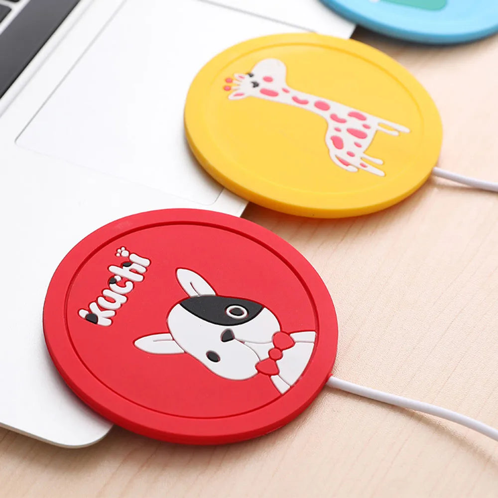 Silicone Tea Coffee Cup Warmer USB Heating Cup Pad Milk Mug Heater Thermal Insulation Tablemat Winter Home Office Mugs Coaster