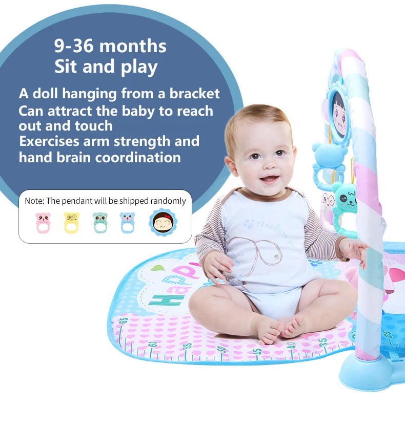 Hudobná podložka pre batoľatá, Pedál na klavír, Fitness stojan na aktivity, Podložky na hranie na bruško, Výbava na cvičenie pre bábätká 0-1 ročné deti BABY FITNESS PIANO