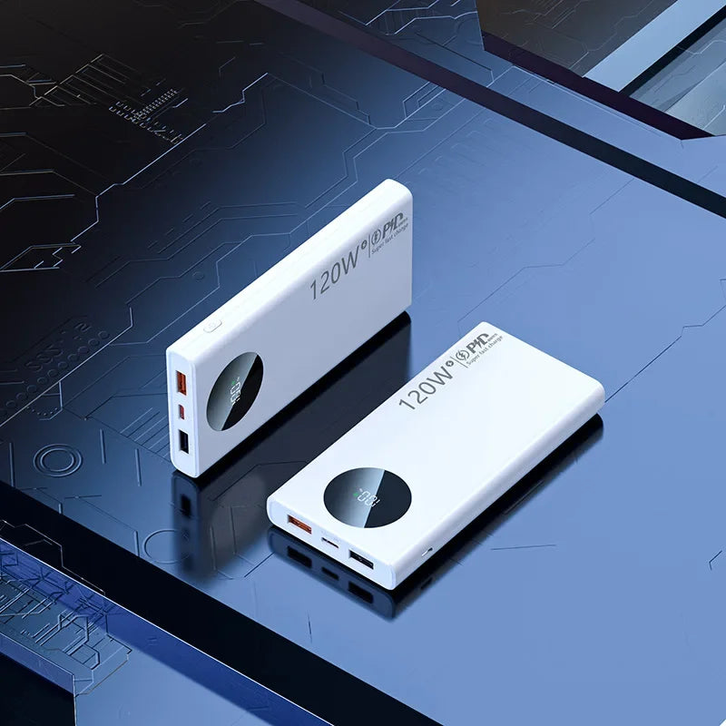 2024 New 50000mAh Portable Power Bank 120W Fast Charger Backup Battery Smart Power Display for IPhone Samsung Xiaomi