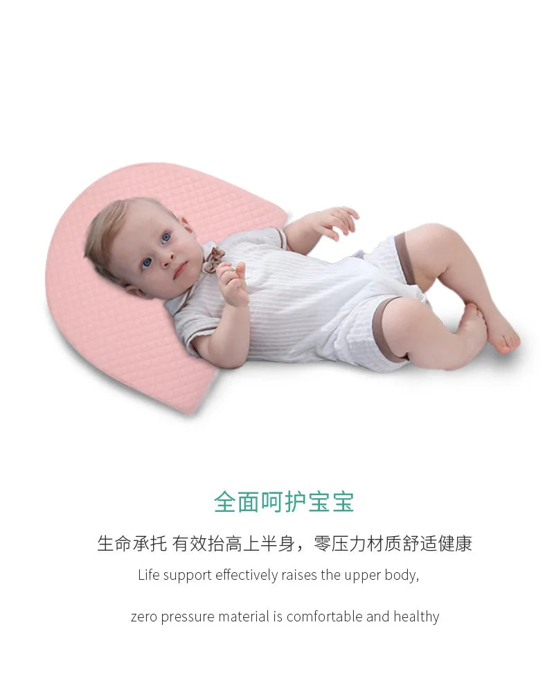 2025 Hot Newborn Baby Sleep Pillow Anti Baby Spit Milk Crib Cot Sleep Positioning Wedge Anti-Reflux Cushion Cotton Pad Mat