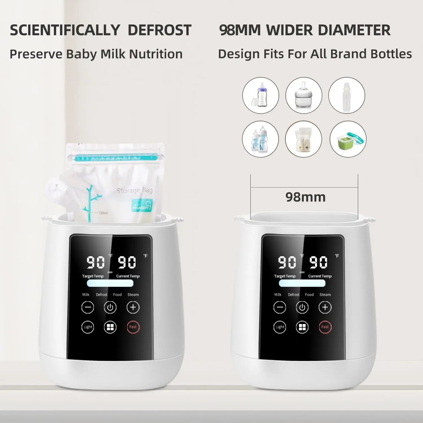 Baby Bottle Warmer & Sterilizer 24 hour 6-in-1Multifuntion Breast Milk Warmer Accurate Temperature Control Baby Bottle Heater