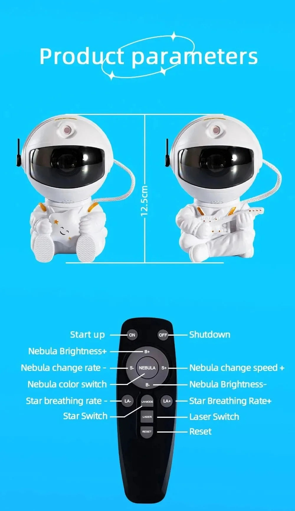 Astronaut Projector Night Light Nebula Galaxy Star Ceiling Galaxy Lights Home Party Decorative Bedroom Children Kids Gift