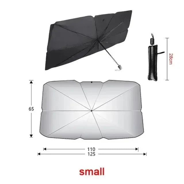 Folding Car Sunshade Umbrella for Windshield - Summer UV Protection Parasol for Front Window - Easy Storage