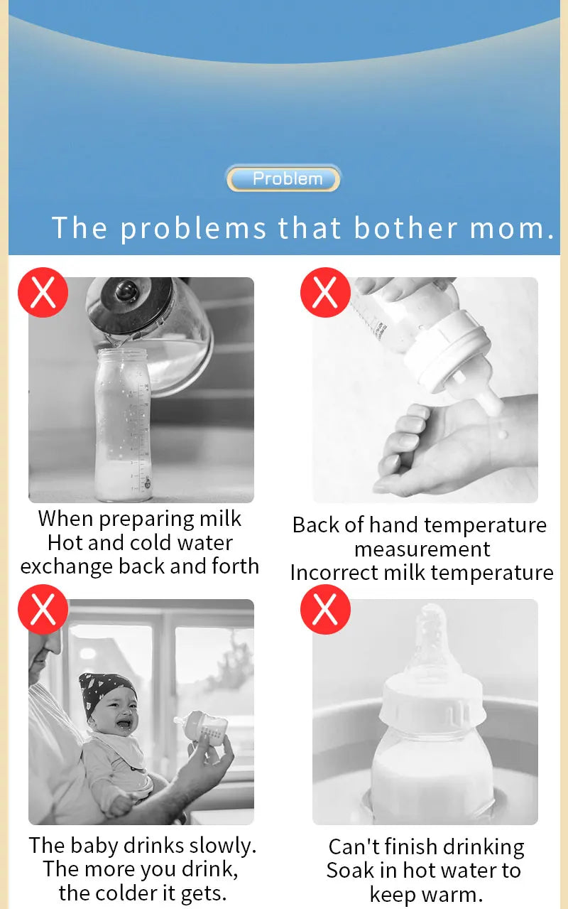 Portable Baby Bottle Insulation Sleeve, Baby Milk Insulation Device with LCD Screen, USB Insulation Bottle for Car Travel, Porta