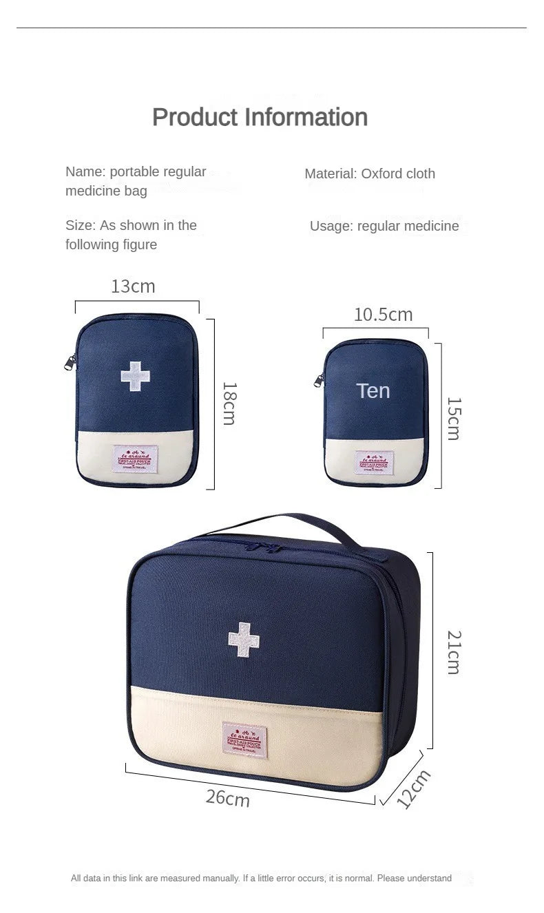 Large Capacity Medicine Bag Travel Portable Medical Bag Home Medicine Storage Bag Set Portable Outdoor First Aid Kit 1pc