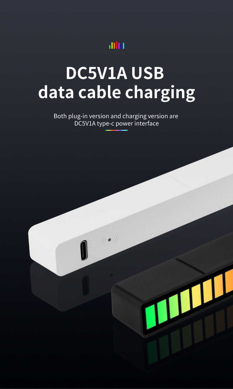 RGB farebné osvetlenie podľa rytmu zvuku s USB