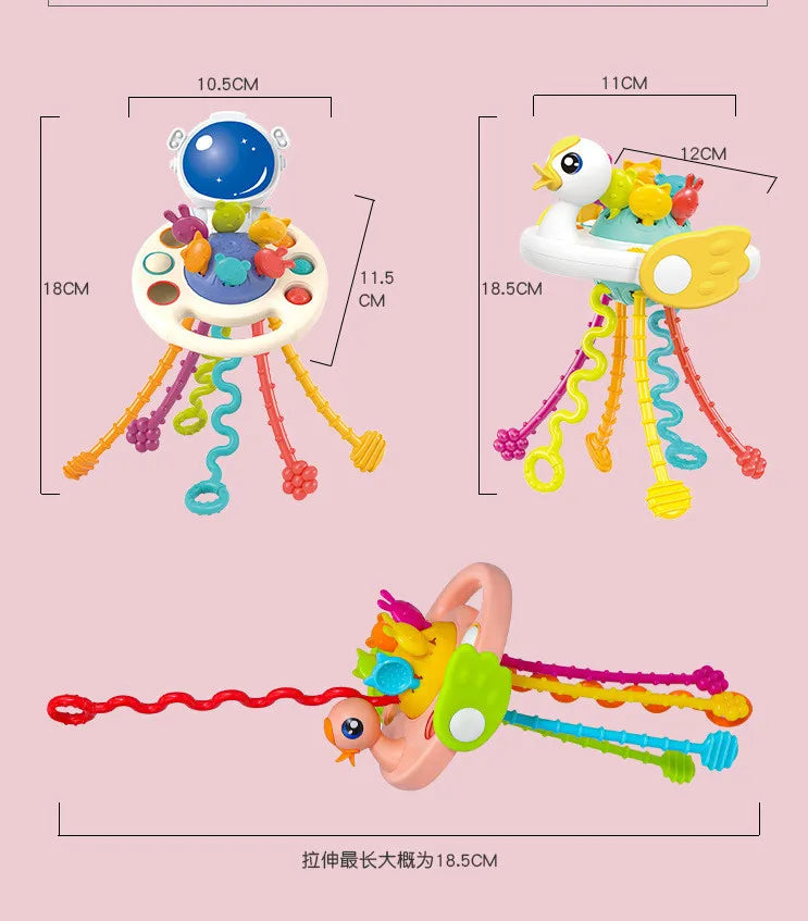 Montessori Pull String Sensory Toys Baby 6 12 Months Silicone Develop Teething Activity Toys For Baby 1-3Y Educational Toys