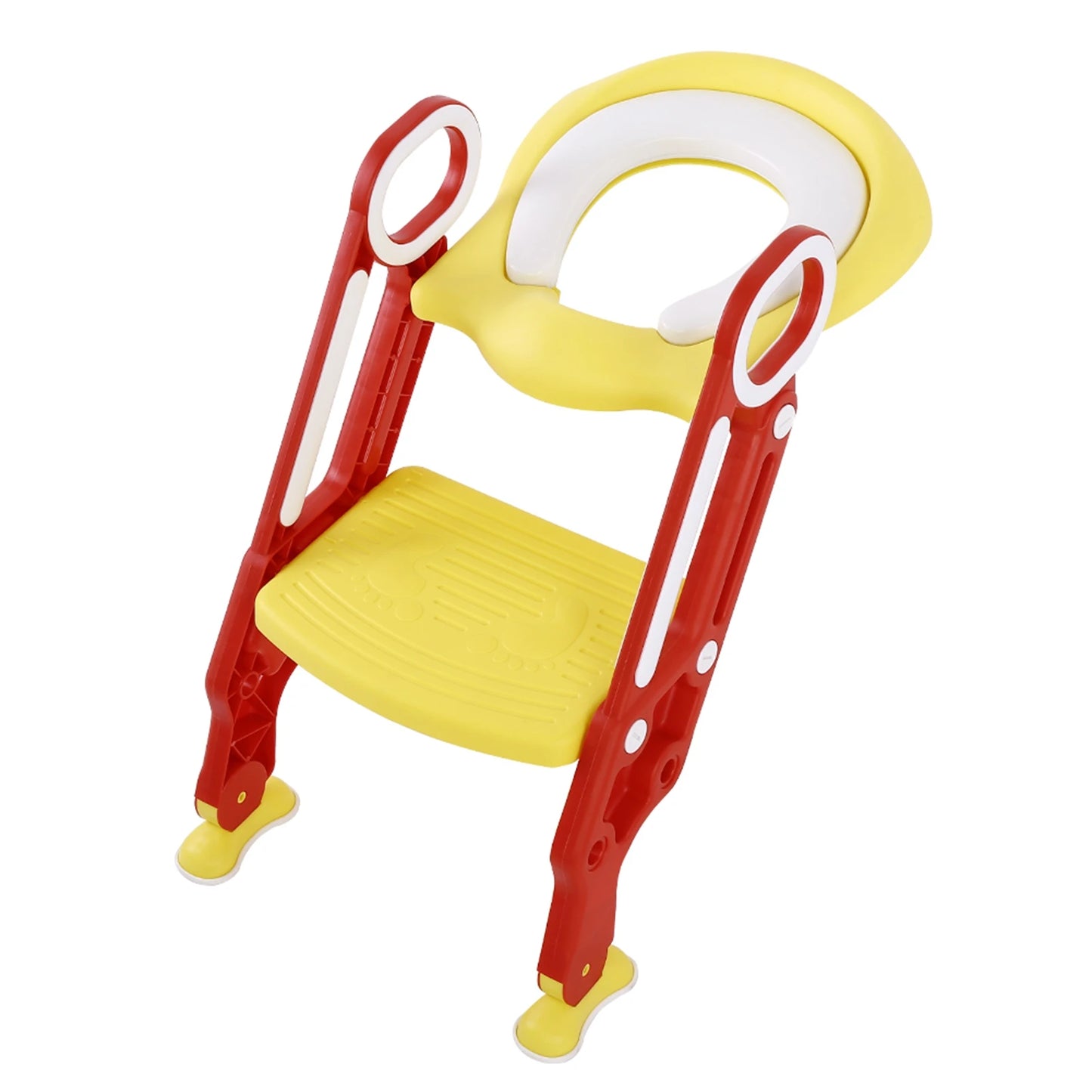 Baby Toddler Soft Toilet Chair Ladder Adjustable Safety Potty Training Seat (Red Yellow) Baby Toilet Ladder Toilet Training Seat