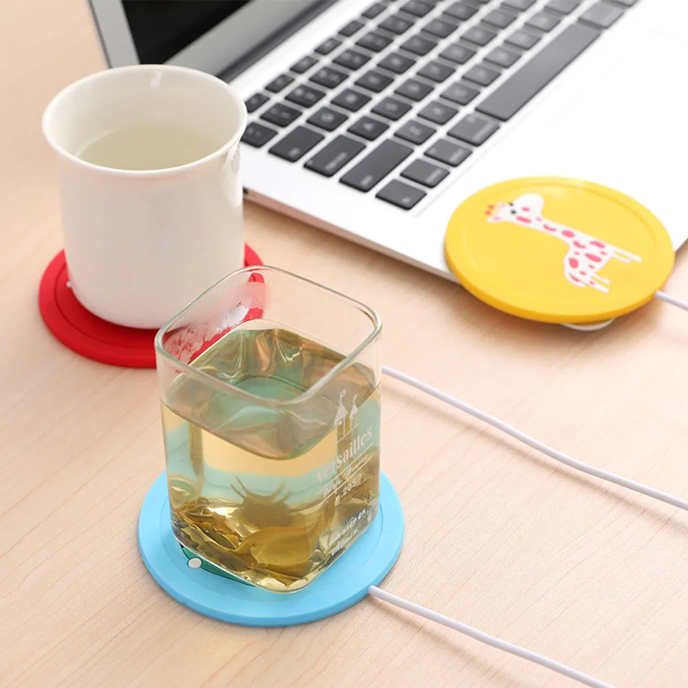 Silicone Tea Coffee Cup Warmer USB Heating Cup Pad Milk Mug Heater Thermal Insulation Tablemat Winter Home Office Mugs Coaster