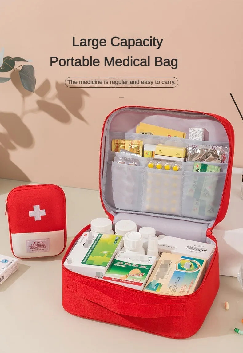 Large Capacity Medicine Bag Travel Portable Medical Bag Home Medicine Storage Bag Set Portable Outdoor First Aid Kit 1pc