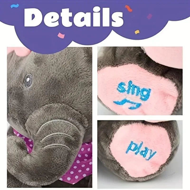 Hide-and-seek Elephant Plush Toy Baby Hide-and-seek Game Toy Singing Interactive Musical Toys Gifts