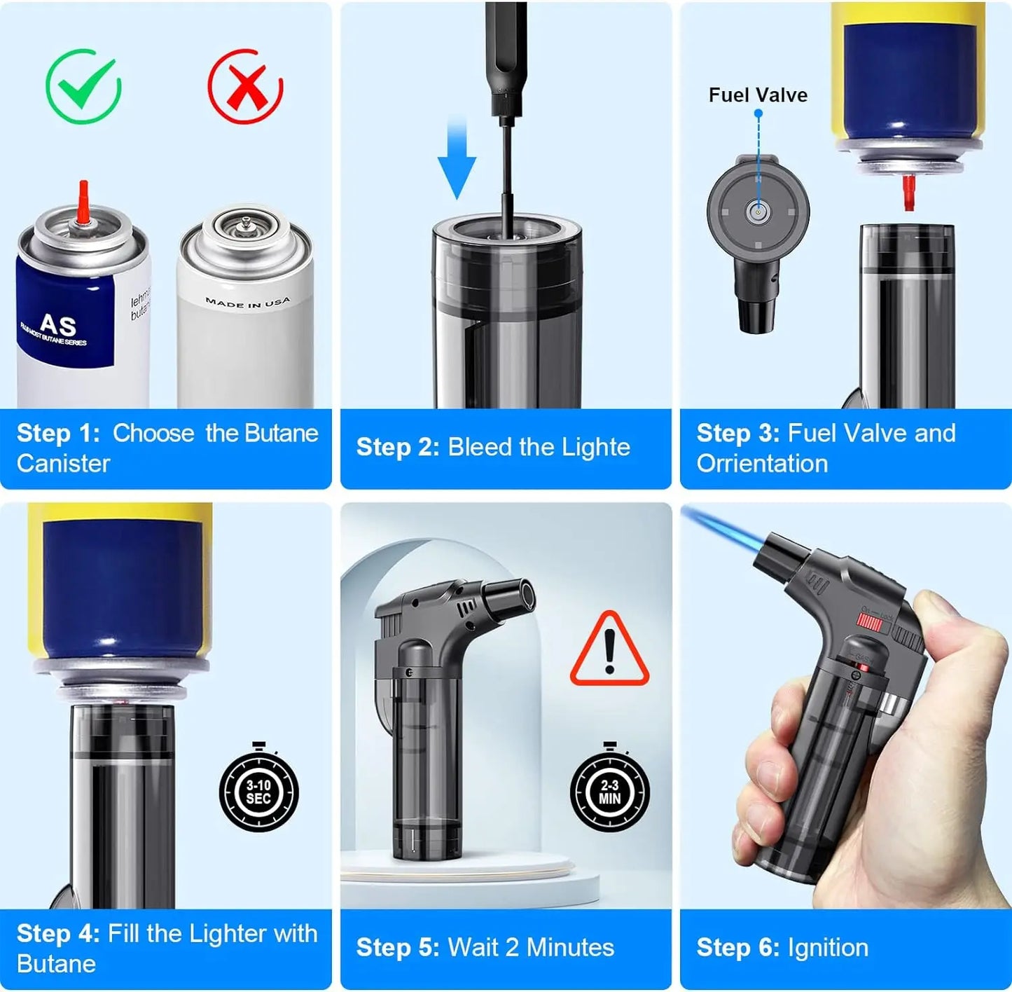 4-pack torch lighters, windproof lighters, butane gas lighters, smoke accessories, outdoor grilling tools 2024 New