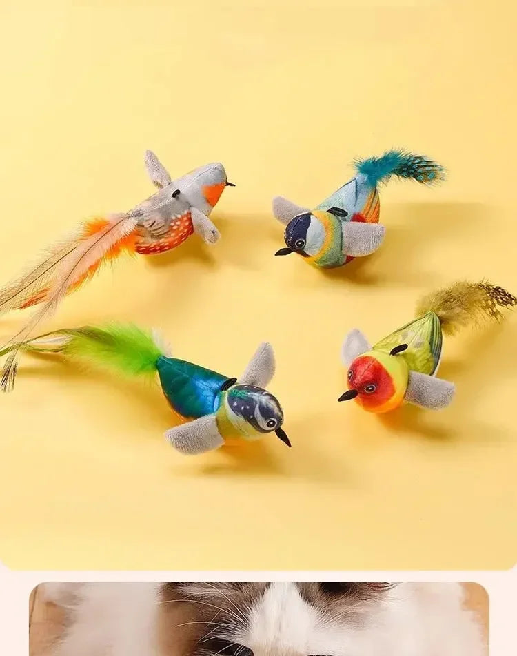 Simulated Bird Cat Toy Interactive Toys Dog Rechargeable Chirping Flapping Bird(no Flying) Catnip Touch Activated Plush Toy Pet