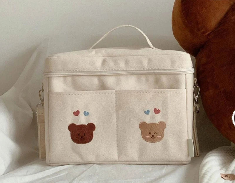 Baby Diaper Bag Outdoor Mommy Shoulder Bag Waterproof Baby Bottle Insulation Mommy Bag Baby Cart Hanging Bags Trolley Accessorie