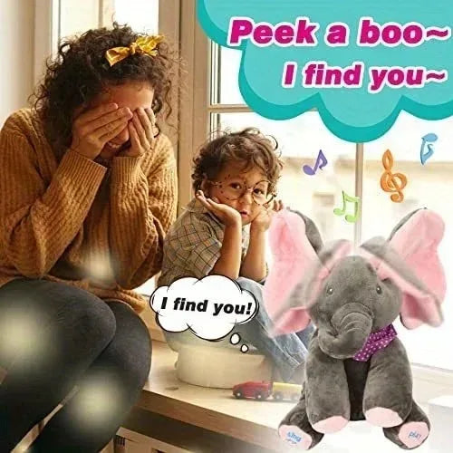 Hide-and-seek Elephant Plush Toy Baby Hide-and-seek Game Toy Singing Interactive Musical Toys Gifts