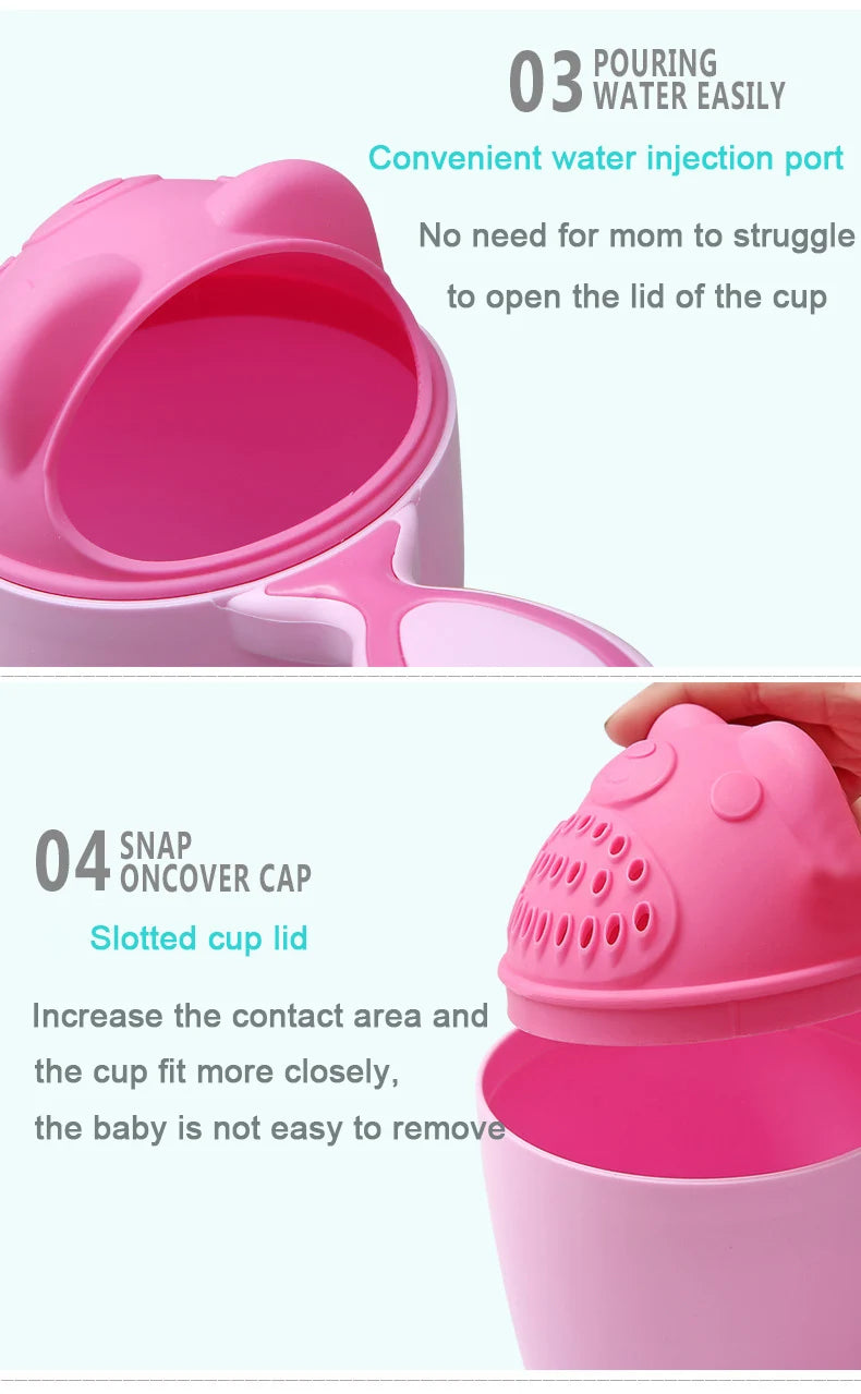 Baby Bath Caps Toddler Shampoo Cup Children Bathing Bailer Kids Shower Spoons Child Washing Hair Cup Protect Baby Eye Bath Tool
