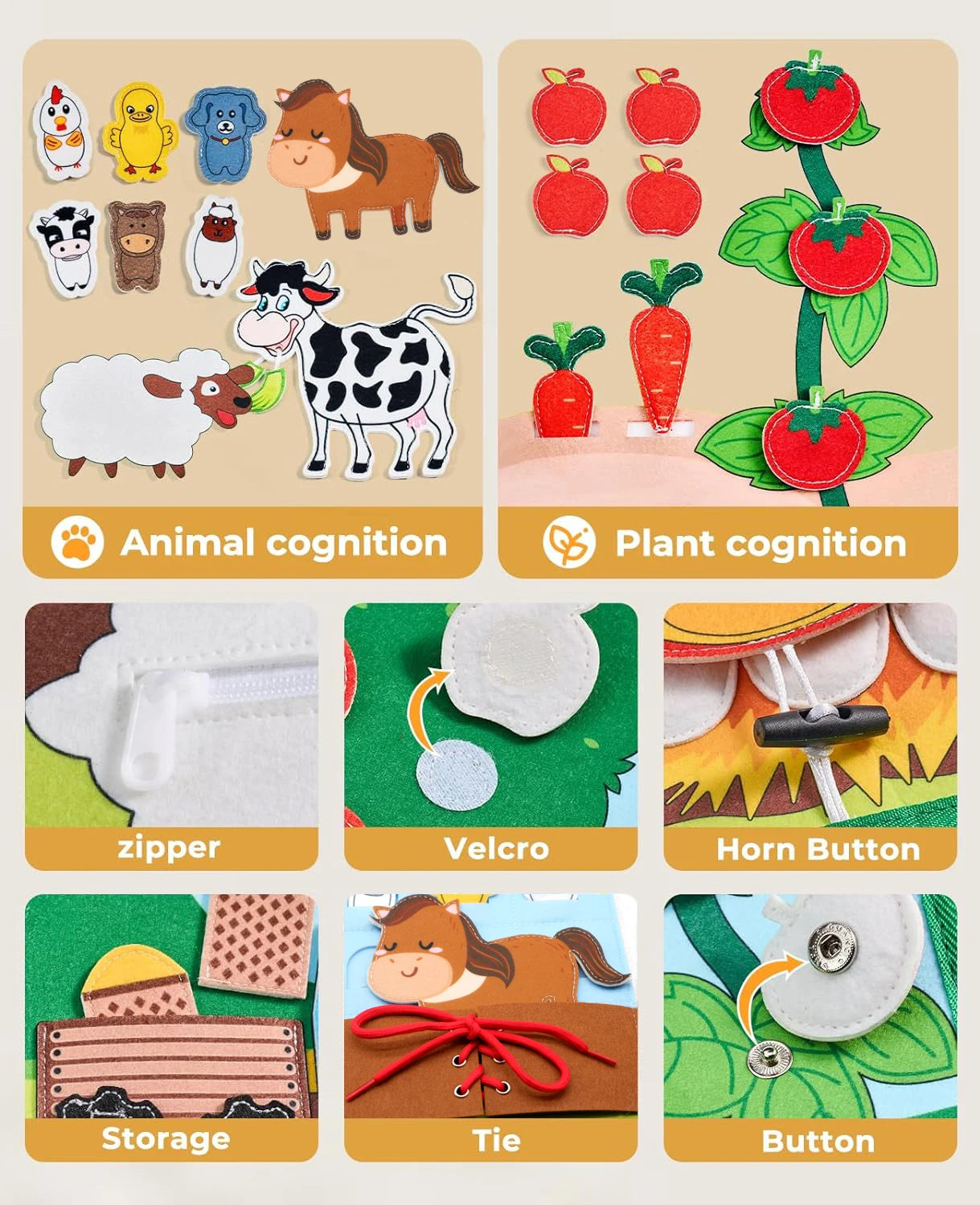 Baby Toy Soft 3D Cloth Book First Book Montessori Infant Early color Cognitive Educational Toys Learning Basic Life Skills Toys