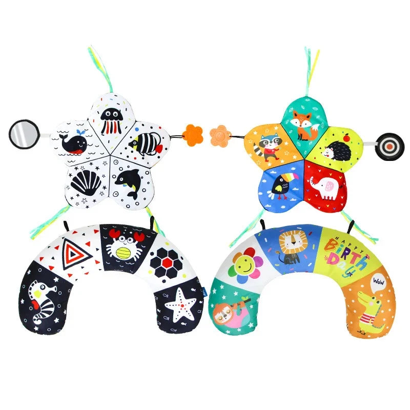 Baby Tummy Time Pillow Toy Baby Lying Pillow for Babies High Contrast Newborn Head Support Pillows Nursing Infant Crawling Train