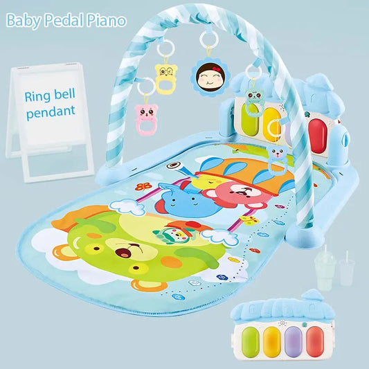 Hudobná podložka pre batoľatá, Pedál na klavír, Fitness stojan na aktivity, Podložky na hranie na bruško, Výbava na cvičenie pre bábätká 0-1 ročné deti BABY FITNESS PIANO