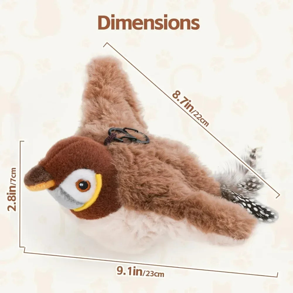 Simulated Bird Cat Toy Interactive Toys Dog Rechargeable Chirping Flapping Bird(no Flying) Catnip Touch Activated Plush Toy Pet