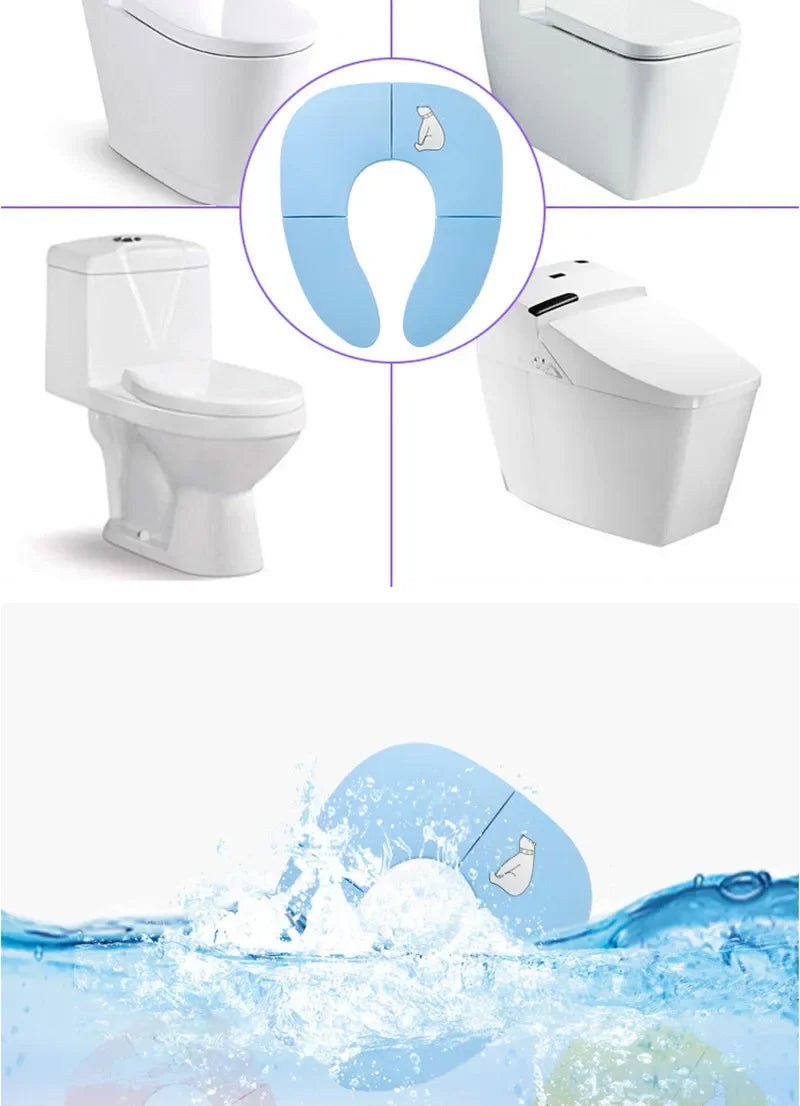 Travel On A Toilet Seat Non-Slip Suction Cups  Folding Travel Potty Seat Portable For Fits Round Oval Toilets Tourist Carry-On
