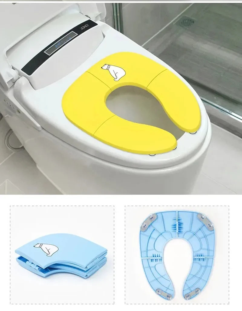 Travel On A Toilet Seat Non-Slip Suction Cups  Folding Travel Potty Seat Portable For Fits Round Oval Toilets Tourist Carry-On