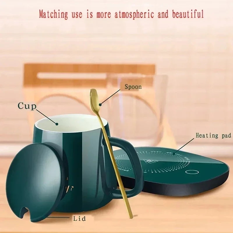 Constant Temperature Heating USB Electric Mug Mat Set Milk Tea Water Home Office 55℃ Coffee Mug Warmer Pad Cup Heater Coster