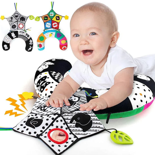 Baby Tummy Time Pillow Toy Baby Lying Pillow for Babies High Contrast Newborn Head Support Pillows Nursing Infant Crawling Train