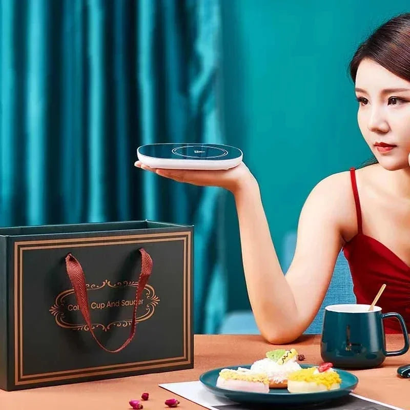 Constant Temperature Heating USB Electric Mug Mat Set Milk Tea Water Home Office 55℃ Coffee Mug Warmer Pad Cup Heater Coster