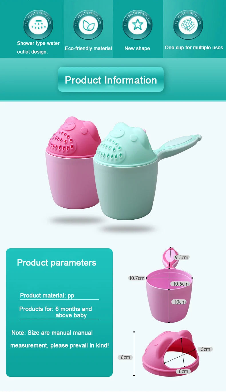 Baby Bath Caps Toddler Shampoo Cup Children Bathing Bailer Kids Shower Spoons Child Washing Hair Cup Protect Baby Eye Bath Tool
