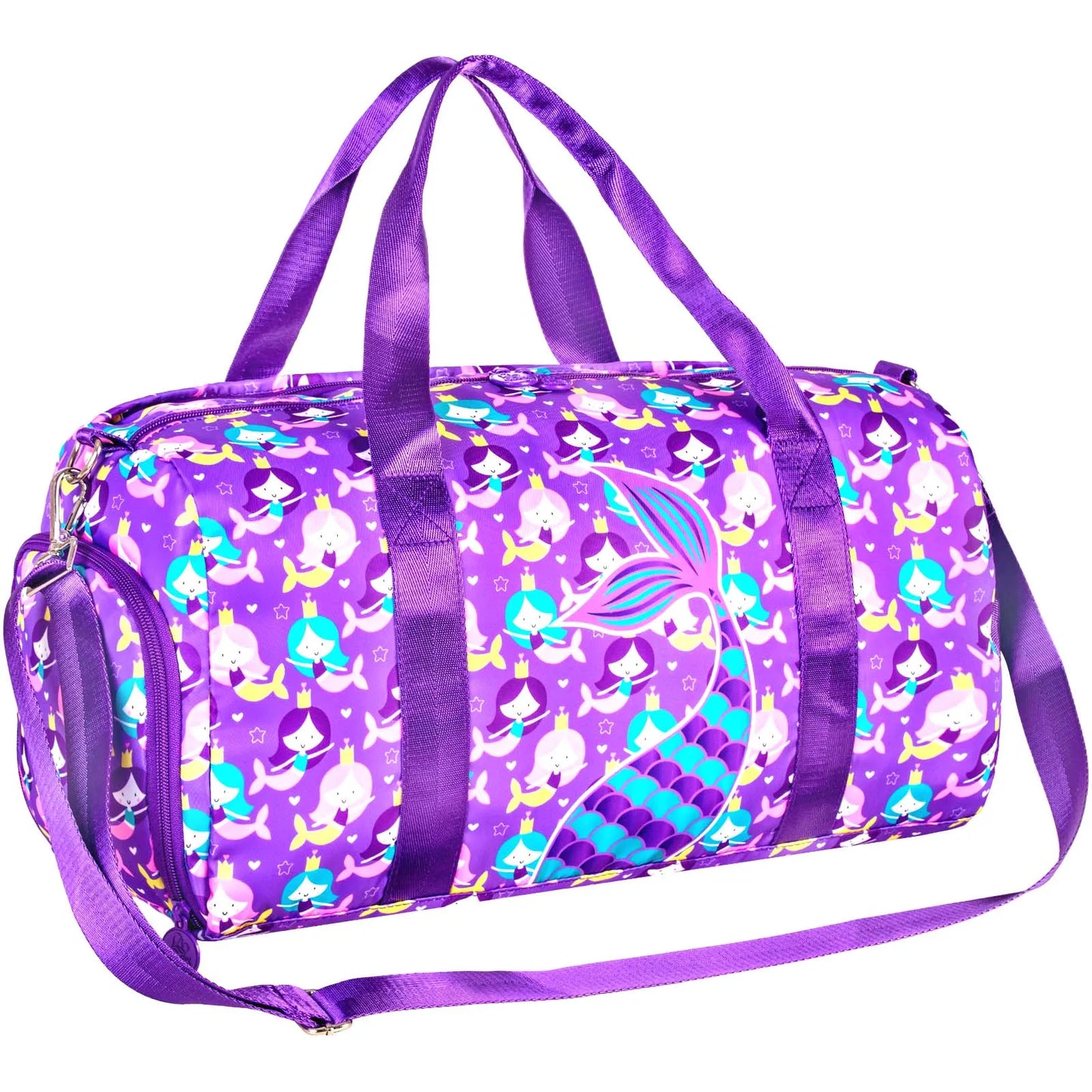 Kids Duffle Bag For Travel With Shoe Compartment Girls Gym Dance Ballet Weekender Overnight Unicorn Rainbow Mermaid Pink Purple