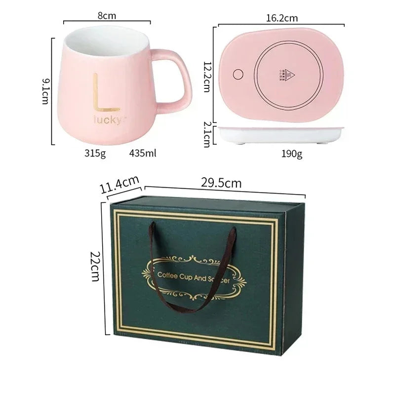 Constant Temperature Heating USB Electric Mug Mat Set Milk Tea Water Home Office 55℃ Coffee Mug Warmer Pad Cup Heater Coster