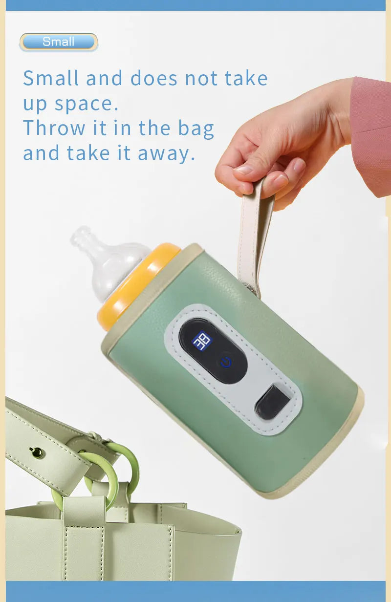 Portable Baby Bottle Insulation Sleeve, Baby Milk Insulation Device with LCD Screen, USB Insulation Bottle for Car Travel, Porta