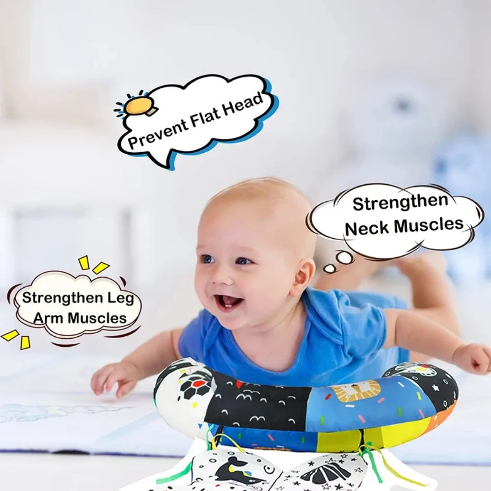 Baby Tummy Time Pillow Toy Baby Lying Pillow for Babies High Contrast Newborn Head Support Pillows Nursing Infant Crawling Train
