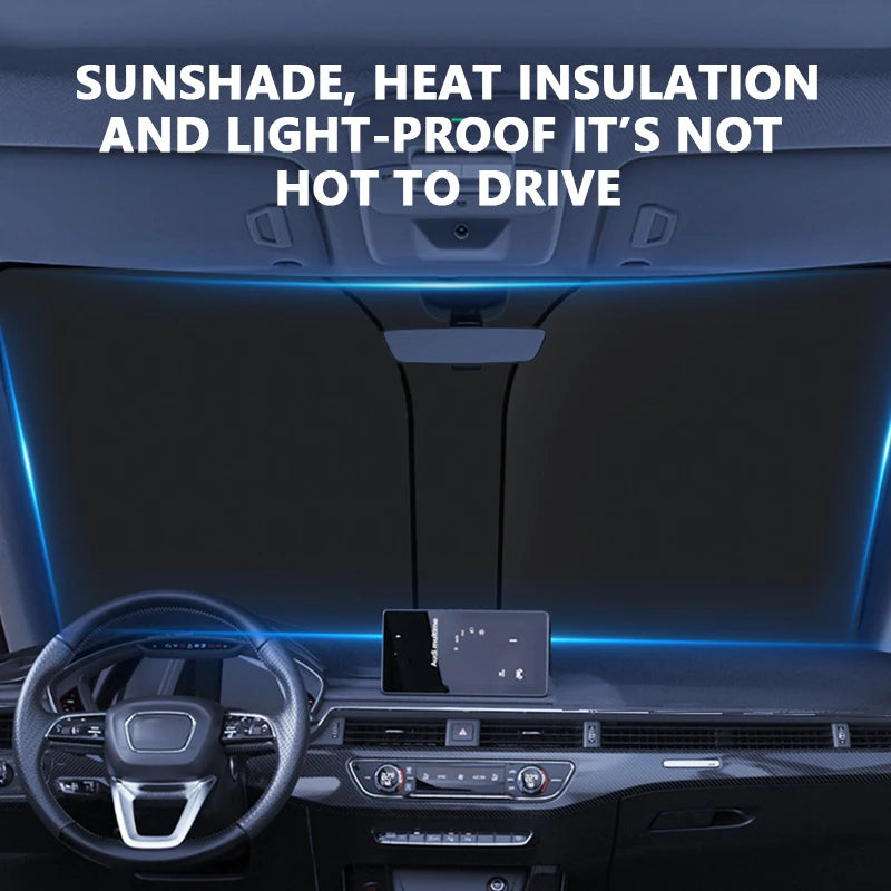 SEAMETAL Car Windshield Sun Shade Cover Foldable Front Window Sun Protection Curtain UV Ray Blocker Anti Glare Privacy Curtains