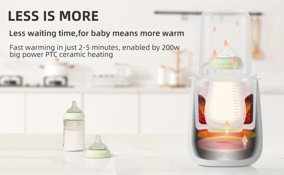 Baby Bottle Warmer & Sterilizer 24 hour 6-in-1Multifuntion Breast Milk Warmer Accurate Temperature Control Baby Bottle Heater