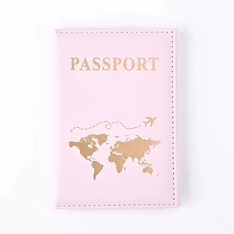Women Fashion Pink Marble Pattern Travel Passport Cover Holder Bag Credit Cases Thin Ticket Protective Essentials Accessories