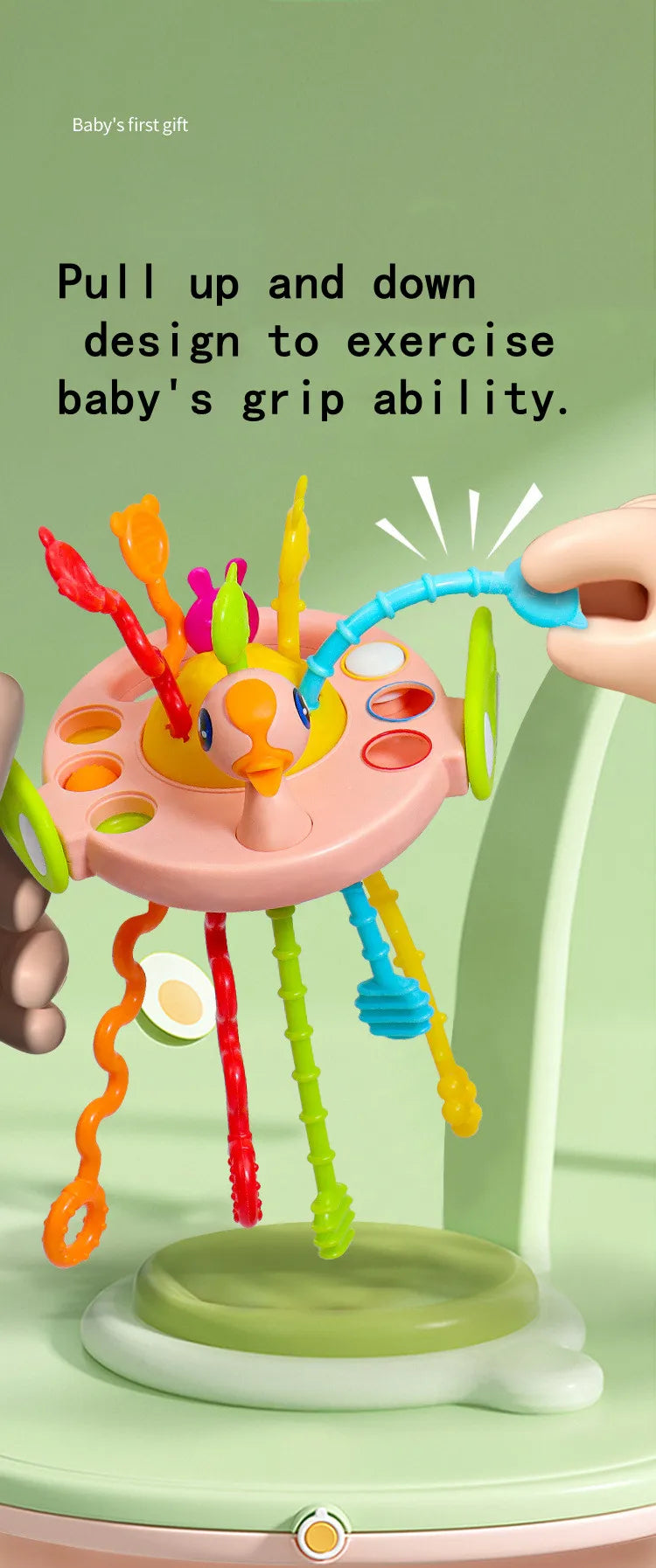 Montessori Pull String Sensory Toys Baby 6 12 Months Silicone Develop Teething Activity Toys For Baby 1-3Y Educational Toys