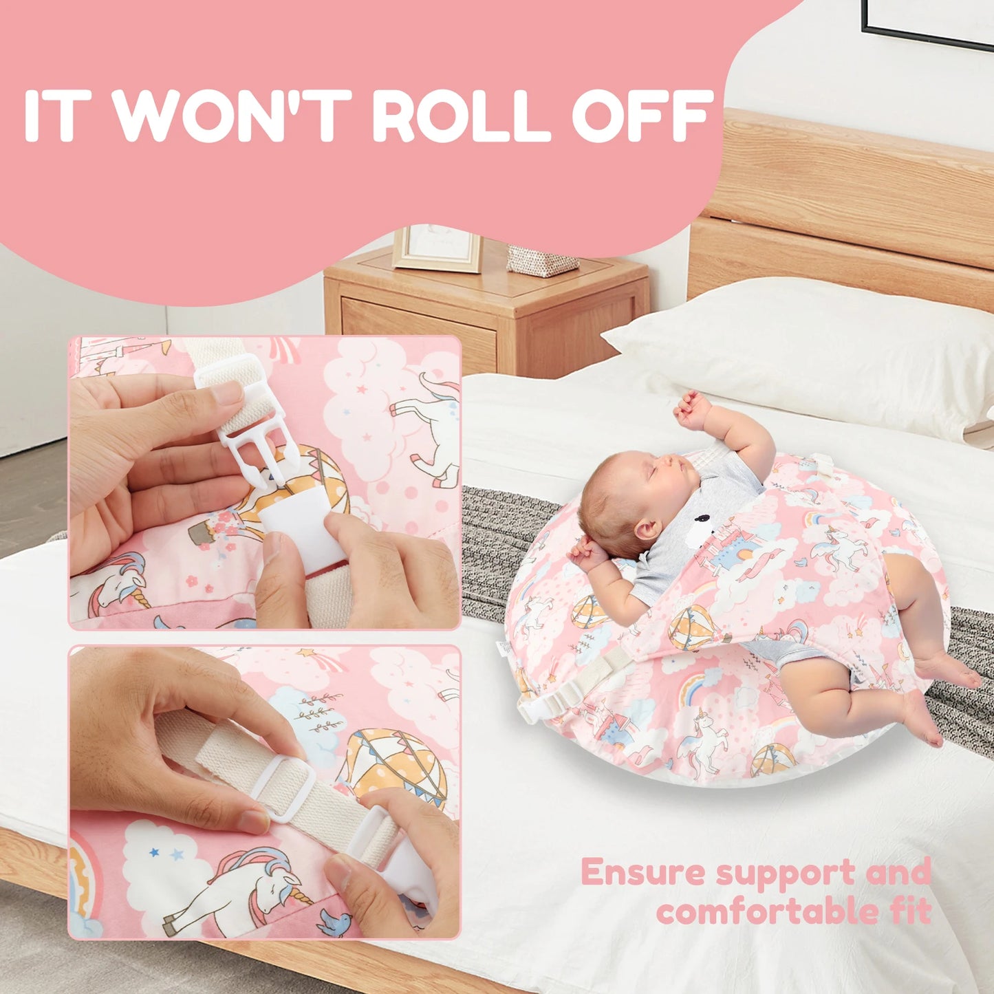 Baby Lounge Pillow Cotton Newborn Nest Sleeper Pillow 15° Slope Design Comfortable Breathable Infant Nursing Feeding Supplies