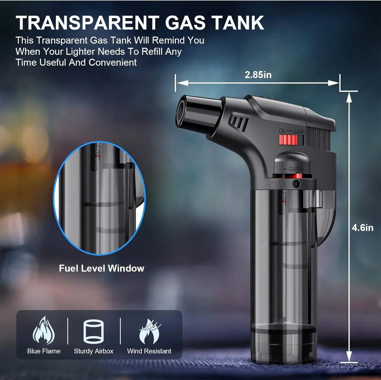 4-pack torch lighters, windproof lighters, butane gas lighters, smoke accessories, outdoor grilling tools 2024 New