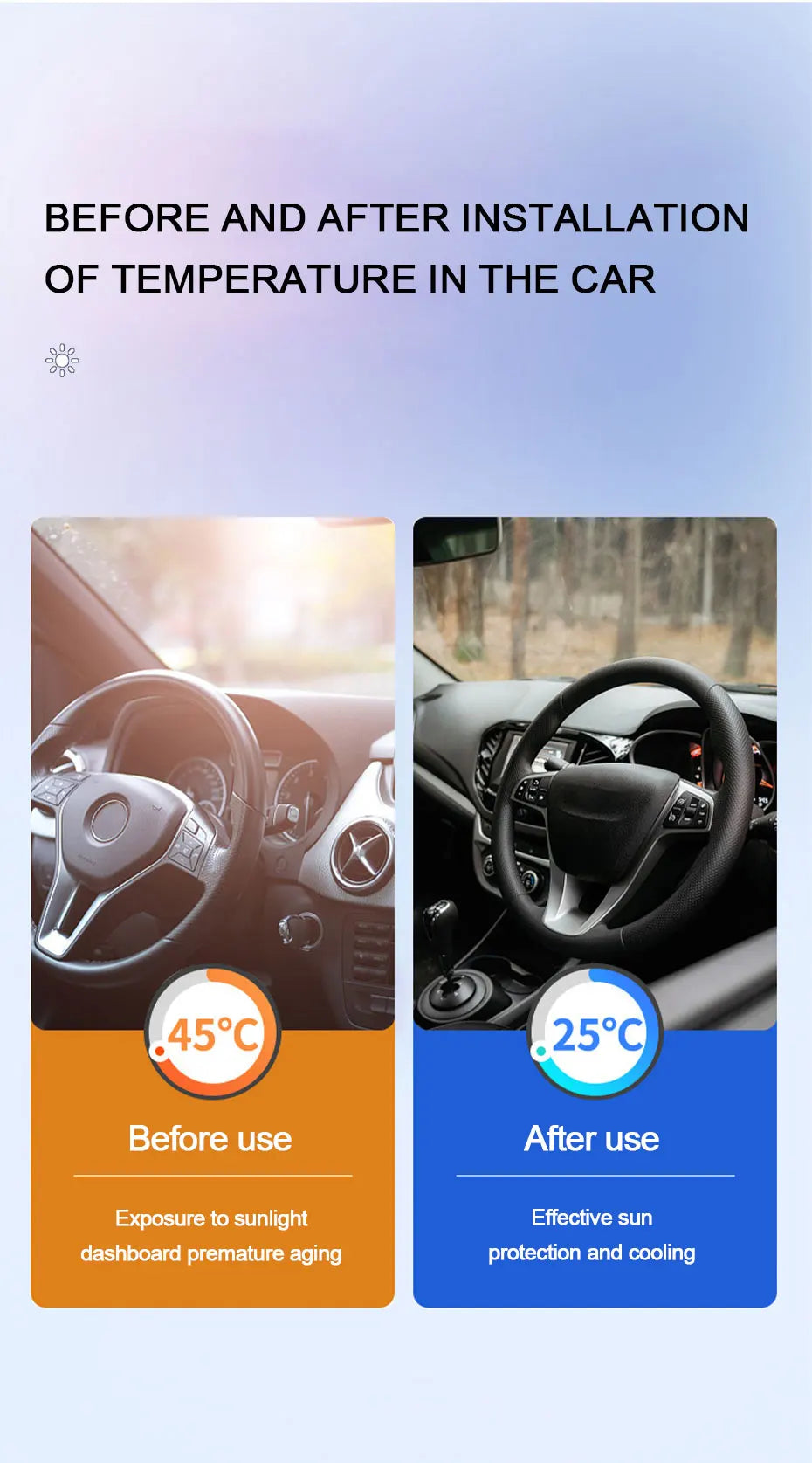 SEAMETAL Car Windshield Sun Shade Cover Foldable Front Window Sun Protection Curtain UV Ray Blocker Anti Glare Privacy Curtains