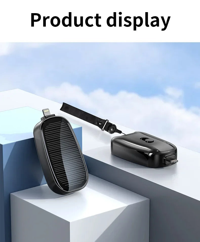 Mini Solar Keychain PowerBank Outdoor Wireless Mobile Power Pocket Charger Suitable for iPhone C Power Bank  power bank battery