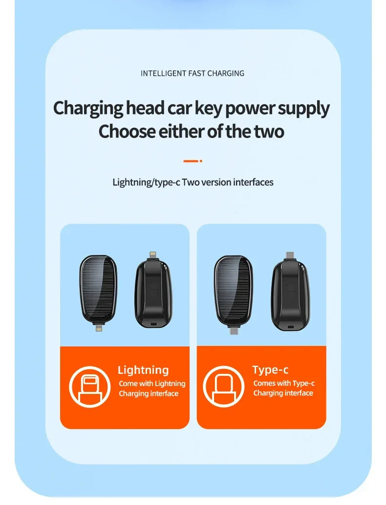 Mini Solar Keychain PowerBank Outdoor Wireless Mobile Power Pocket Charger Suitable for iPhone C Power Bank  power bank battery